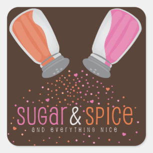 Zucker-und Gewürz-Schüttel-ApparatBabyparty Quadratischer Aufkleber