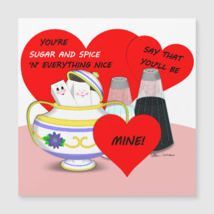 Zucker und Gewürze - altmodische Valentine Card Ku Magnetkarte
