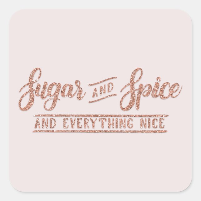 Zucker und Gewürze Rose Gold Kalligraphie Sticker (Vorderseite)