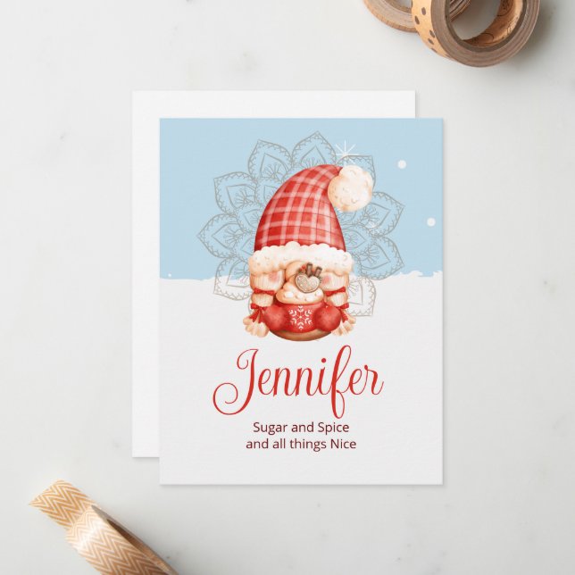 Zucker- und Gewürzkarte Mitteilungskarte (Vorderseite/Rückseite Beispiel)