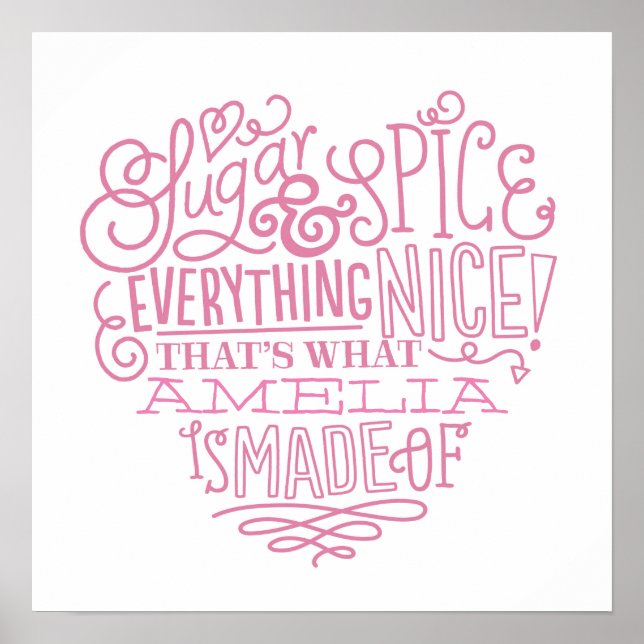 Zucker und Gewürzkinder Name Kunst Poster (Vorne)