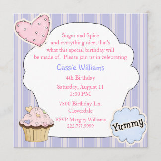 Zucker- und Gewürzkuchen zum Geburtstag Einladung