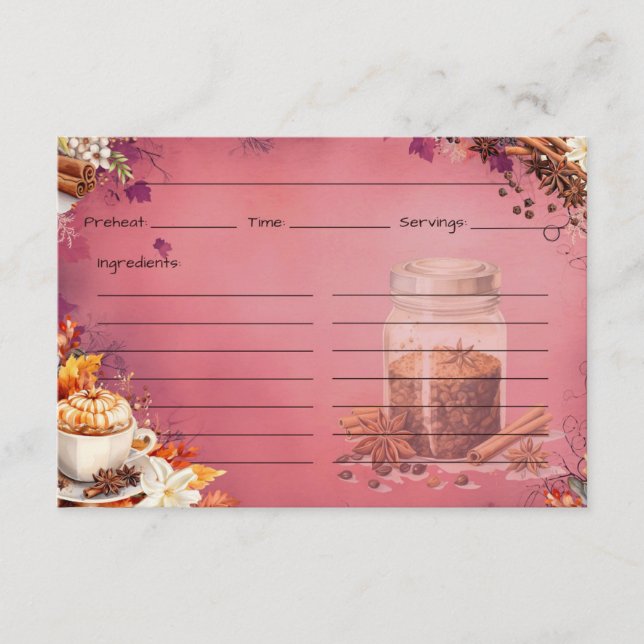 Zucker- und Gewürzrezeptkarte Begleitkarte (Vorderseite)