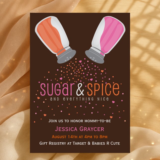 Zucker- und GewürzShakers-Babydusche Einladung (Sugar and Spice Shakers Baby Shower Invitation
)