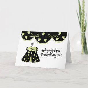 Zucker und Spice Baby Glückwunsch Karte