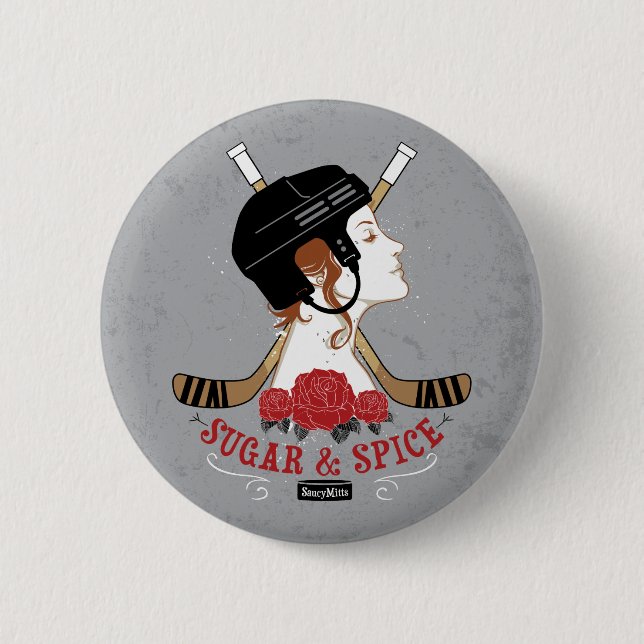 Zucker und Spice Womens Hockey Button (Vorderseite)