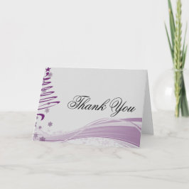 Zuckerbäume und Schneeflocken in Lila Dankeskarte