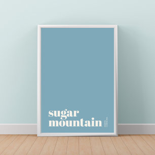 Zuckerberg Mountain North Carolina modernes Stadtp Poster