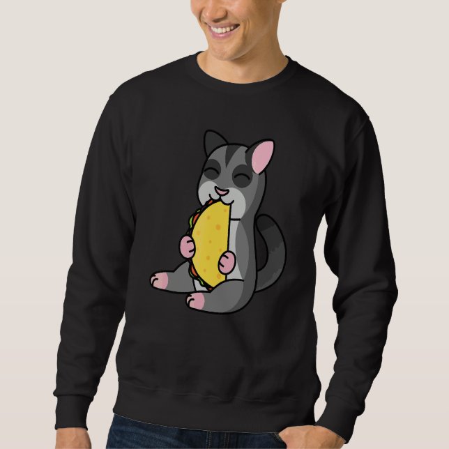 Zuckergleiter isst ein Taco Haustier Sweatshirt (Vorderseite)