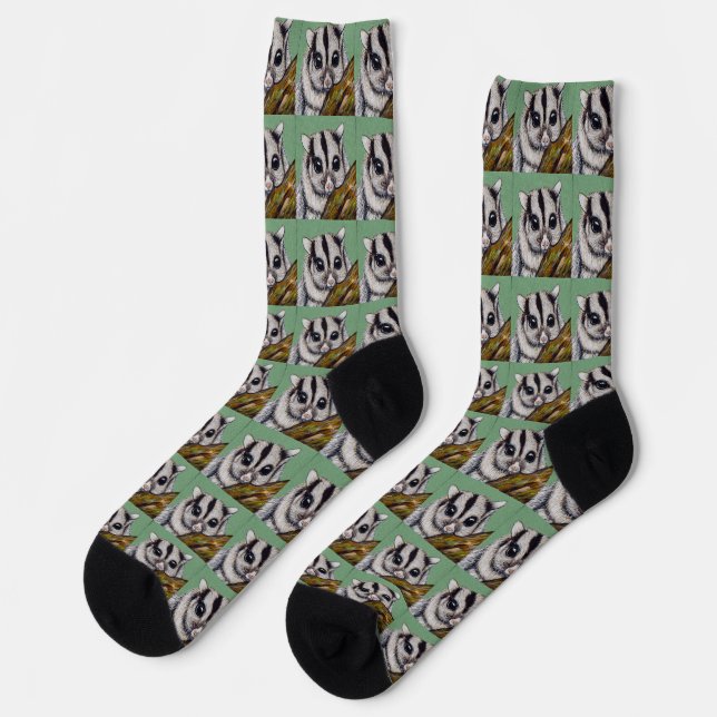 Zuckergleiter-Malerei Socken (Linkes Detail)