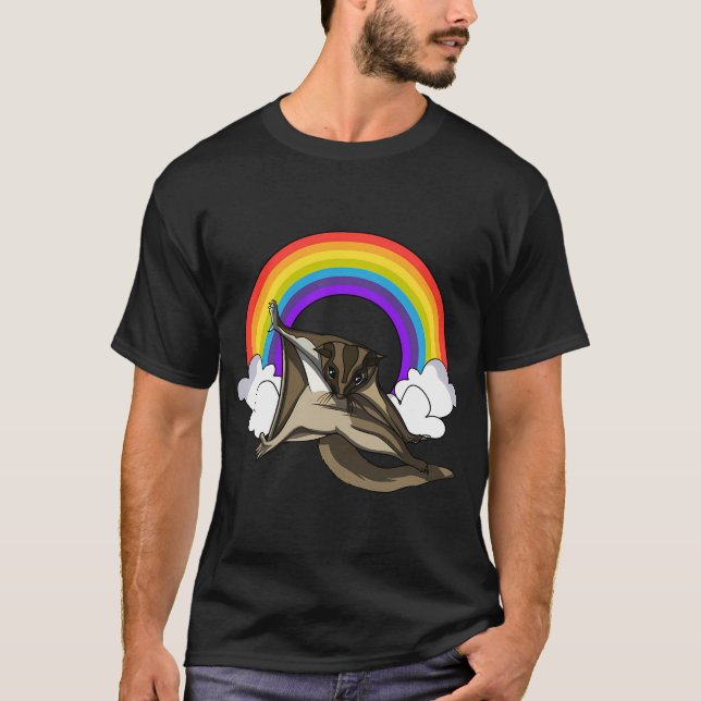 Zuckergleiter Regenbogen T-Shirt (Vorderseite)