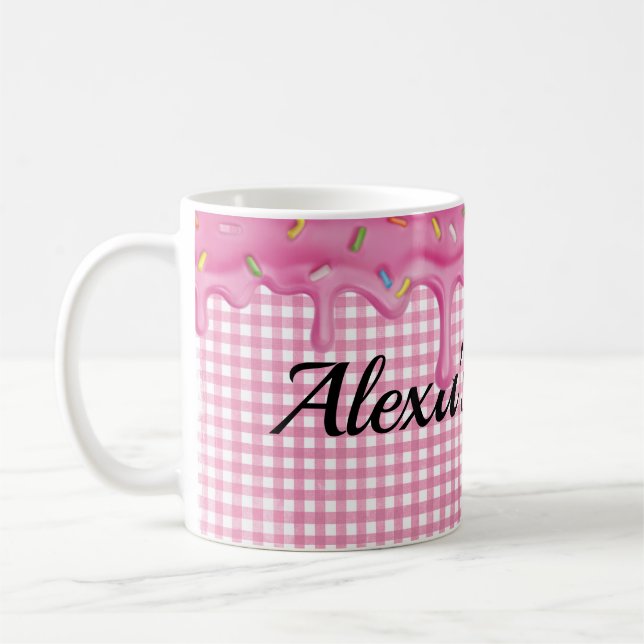 Zuckerguss auf Gingham Kaffeetasse (Links)