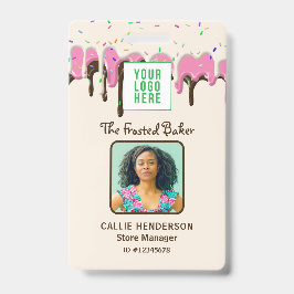 Zuckerguss Konditorei-Logo Firmenmitarbeiter Ausweis