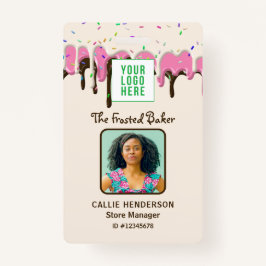 Zuckerguss Konditorei-Logo Firmenmitarbeiter Ausweis