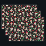 Zuckerhut Geschenkpapier Set<br><div class="desc">Ein Muster von Weihnachtsmotiven mit Weihnachtsmannmützen,  Pfefferminzaugen und Zuckerrohrkreuzen,  umgeben von Weihnachtsbonbons.</div>