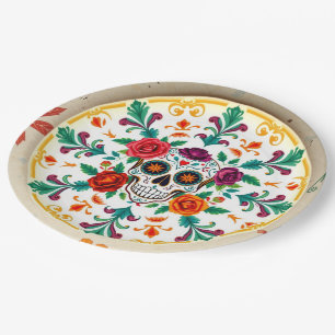 💀 🎉 Zuckerhut Supperware Día de los Muertos Pappteller