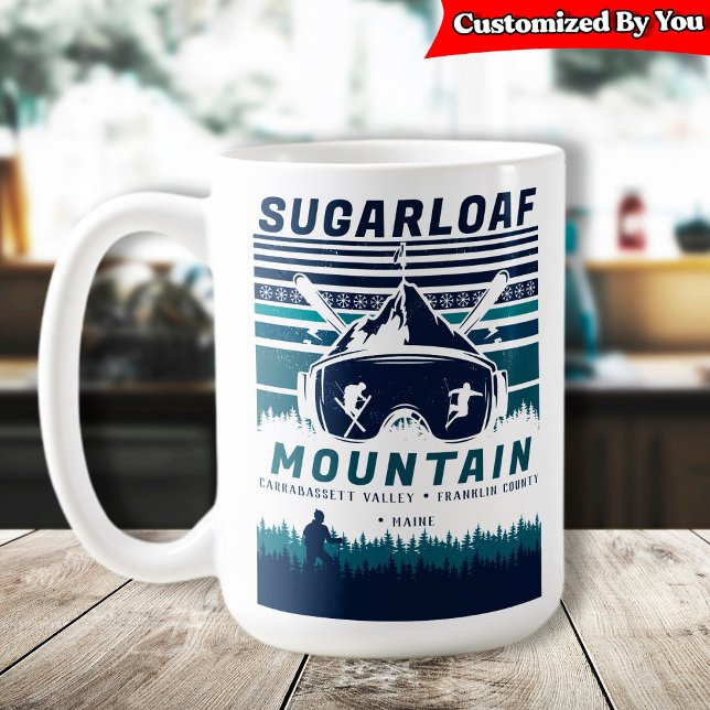 Zuckerhut Vintages Skifahren Kaffeetasse (Von Creator hochgeladen)