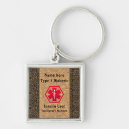 Zuckerkranker wachsamer personalisierter Typ 1 Schlüsselanhänger