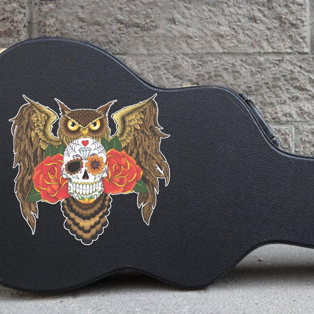 Zuckerkull-Rose Owl Aufkleber (Von Creator hochgeladen)