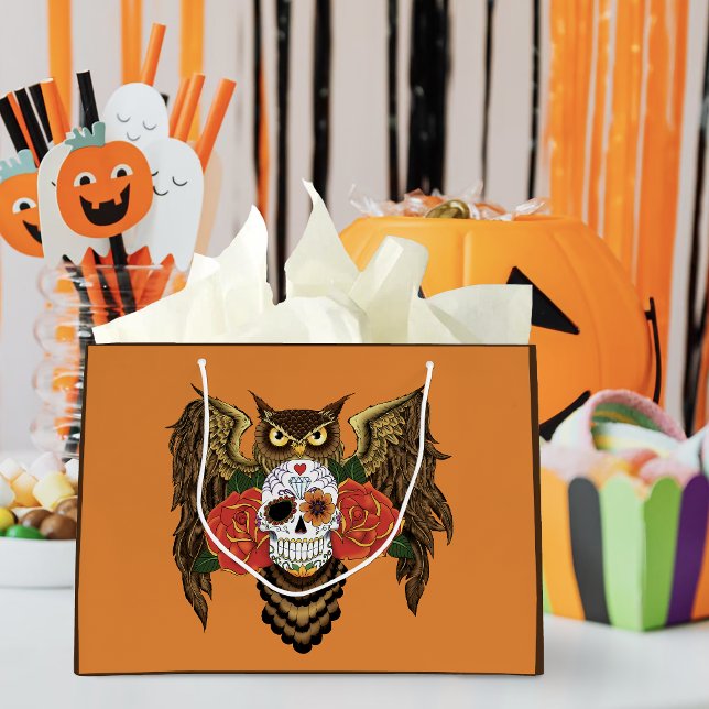 Zuckerkull-Rose Owl Große Geschenktüte (Von Creator hochgeladen)