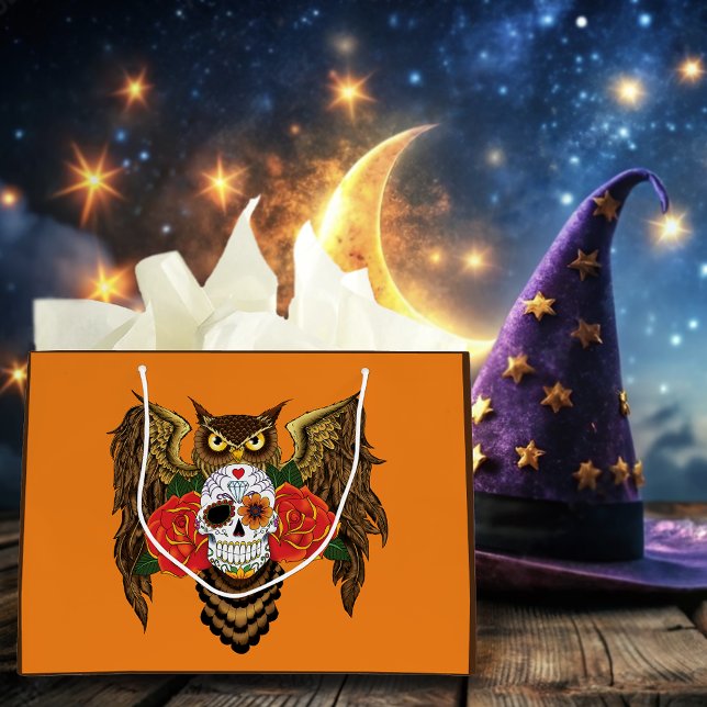 Zuckerkull-Rose Owl Große Geschenktüte (Von Creator hochgeladen)