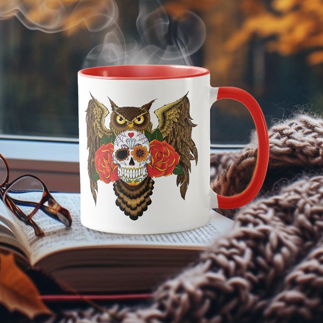 Zuckerkull-Rose Owl Tasse (Von Creator hochgeladen)