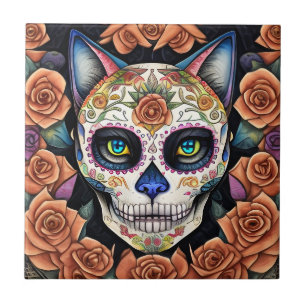 Zuckerkunst trifft auf die magische Zuckerschädelk Fliese