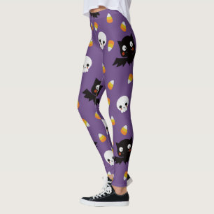 Zuckermais, Fledermäuse und Schädel Leggings