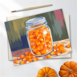 Zuckermais-Glas Frohes Halloween Feiertagspostkarte