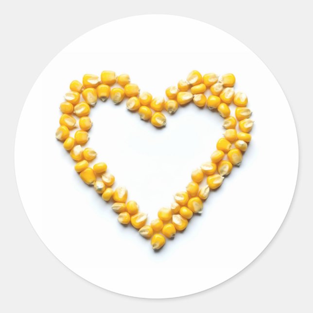 Zuckermaisherz Runder Aufkleber (Vorderseite)