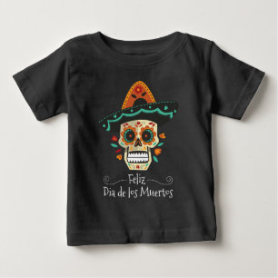 Zuckern Sie Schädel mit Shirt Hat Dia de Muertos