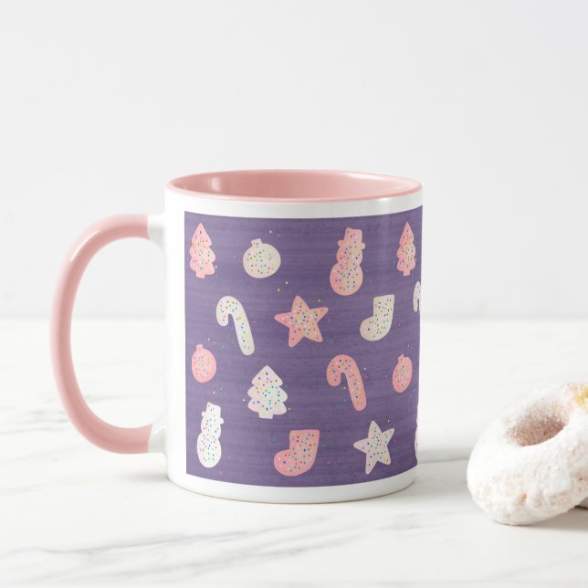Zuckerpflaume Lila Weihnachtskekse Tasse (Mit Donut)