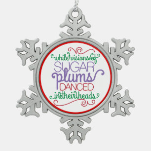 Zuckerpflaume träumt schneeflocken Zinn-Ornament
