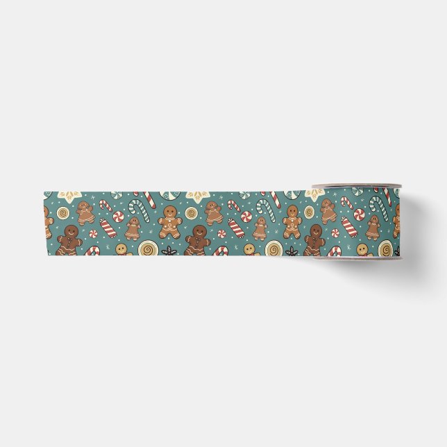 Zuckerpflaumen-Swirls Satinband (Vorderseite)