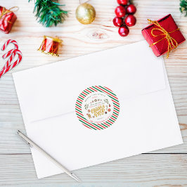 Zuckerpflaumen-Weihnachtsfeier-Einladung mit Zucke Runder Aufkleber