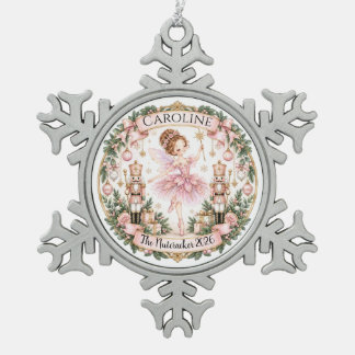 Zuckerpflaumenfee-Nussknacker-Ornament Schneeflocken Zinn-Ornament