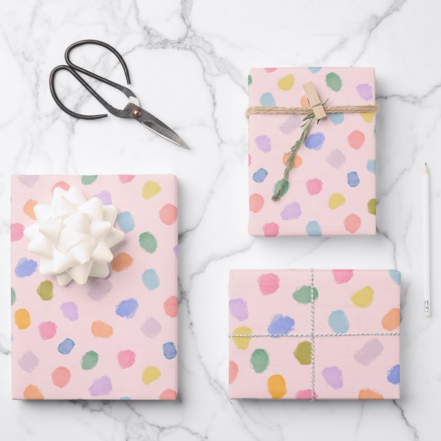 Zuckerpunkte Geschenkpapier Set (Vorderseite)