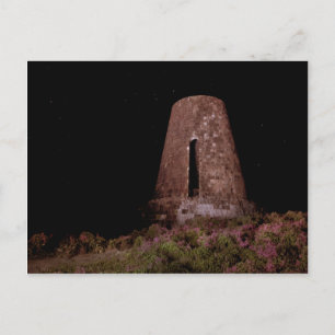 Zuckerraffinerie nachts, karibische Insel von Postkarte