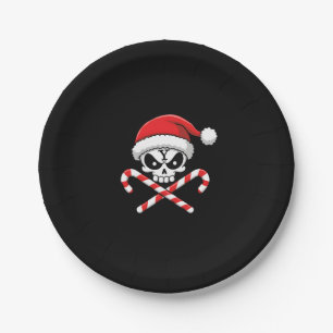 Zuckerrohr-Crew-Totenkopf-Weihnachten 2025 Lustige Pappteller