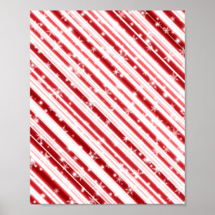Zuckerrohr mit Sternen und Schneeflocken Poster