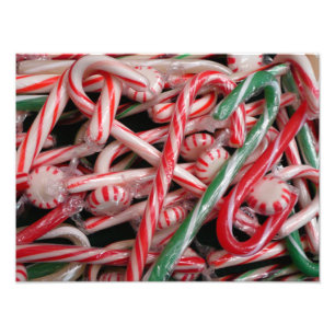 Zuckerrohre und Pfefferminz Weihnachtsfeiertag Fotodruck