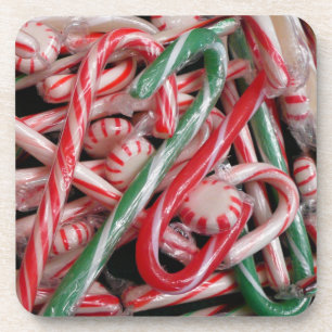 Zuckerrohre und Pfefferminz Weihnachtsfeiertag Untersetzer