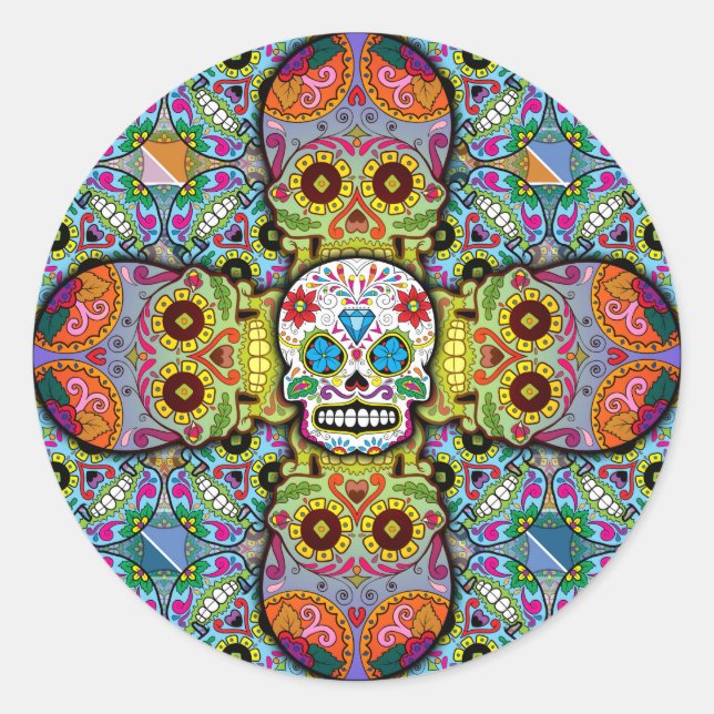 Zuckerrohrmuster Runder Aufkleber (Vorderseite)