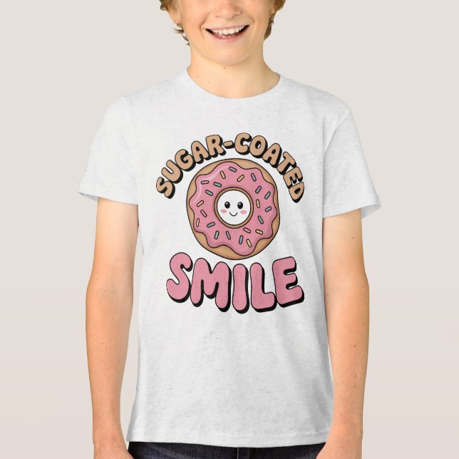 Zuckerrübe | Donut Kids Tri-Blend Shirt (Vorderseite)