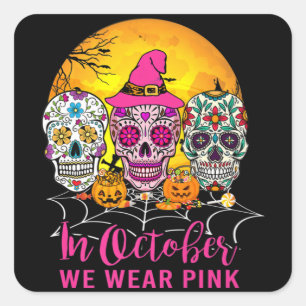 Zuckerrüben im Oktober tragen wir rosa Brustkrebs Quadratischer Aufkleber