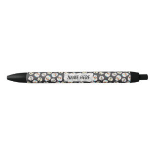 Zuckerschädel auf Schwarz mit Polka Docks Personal Kugelschreiber