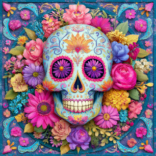 Zuckerschädel Calavera Tag der Toten Keramikfliese
