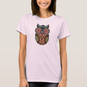 Zuckerschädel-Eulen-Farbe T-Shirt