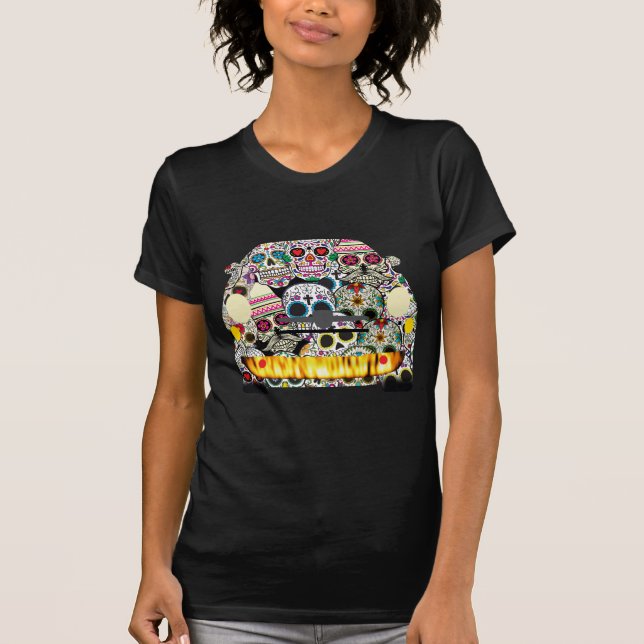 Zuckerschädel Fiats Abarth T-Shirt (Vorderseite)