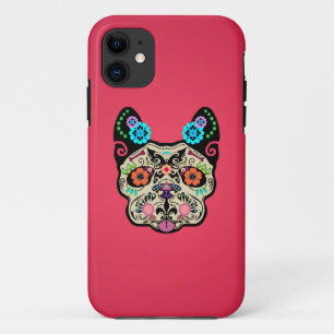 Zuckerschädel Frenchie - Rosa Case-Mate iPhone Hülle
